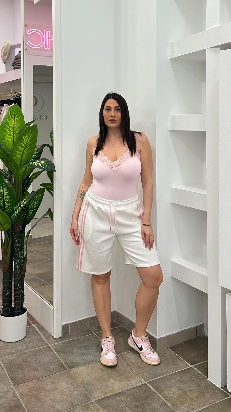 Bermuda Mod.Adidas Bianco/Rosa