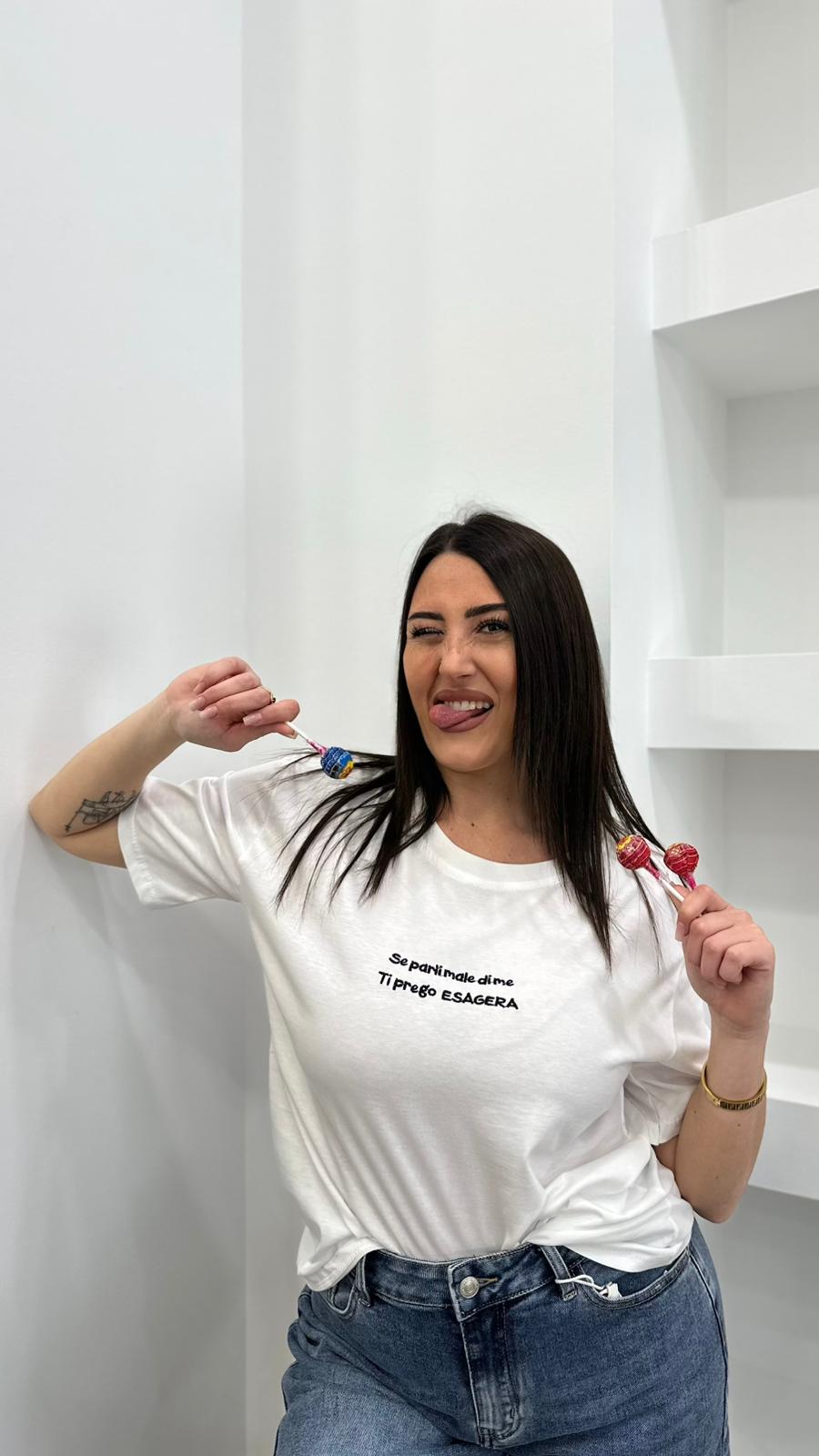 T-shirt Bianca Scritta