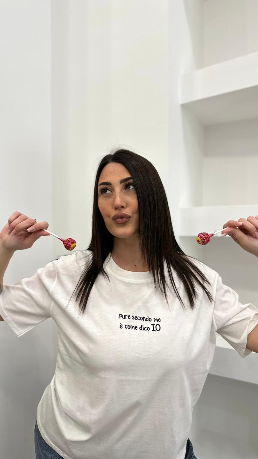 T-shirt Bianca Scritta