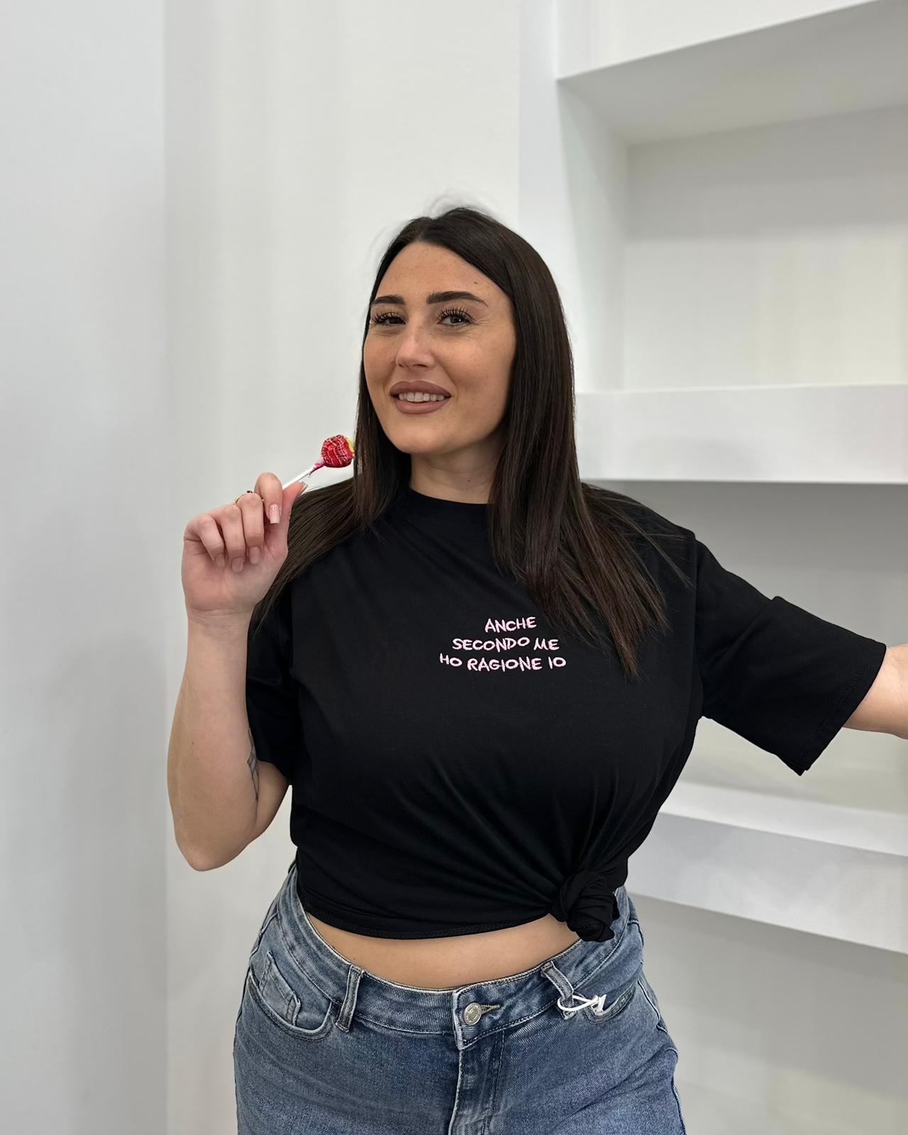 T-shirt Nera Scritta