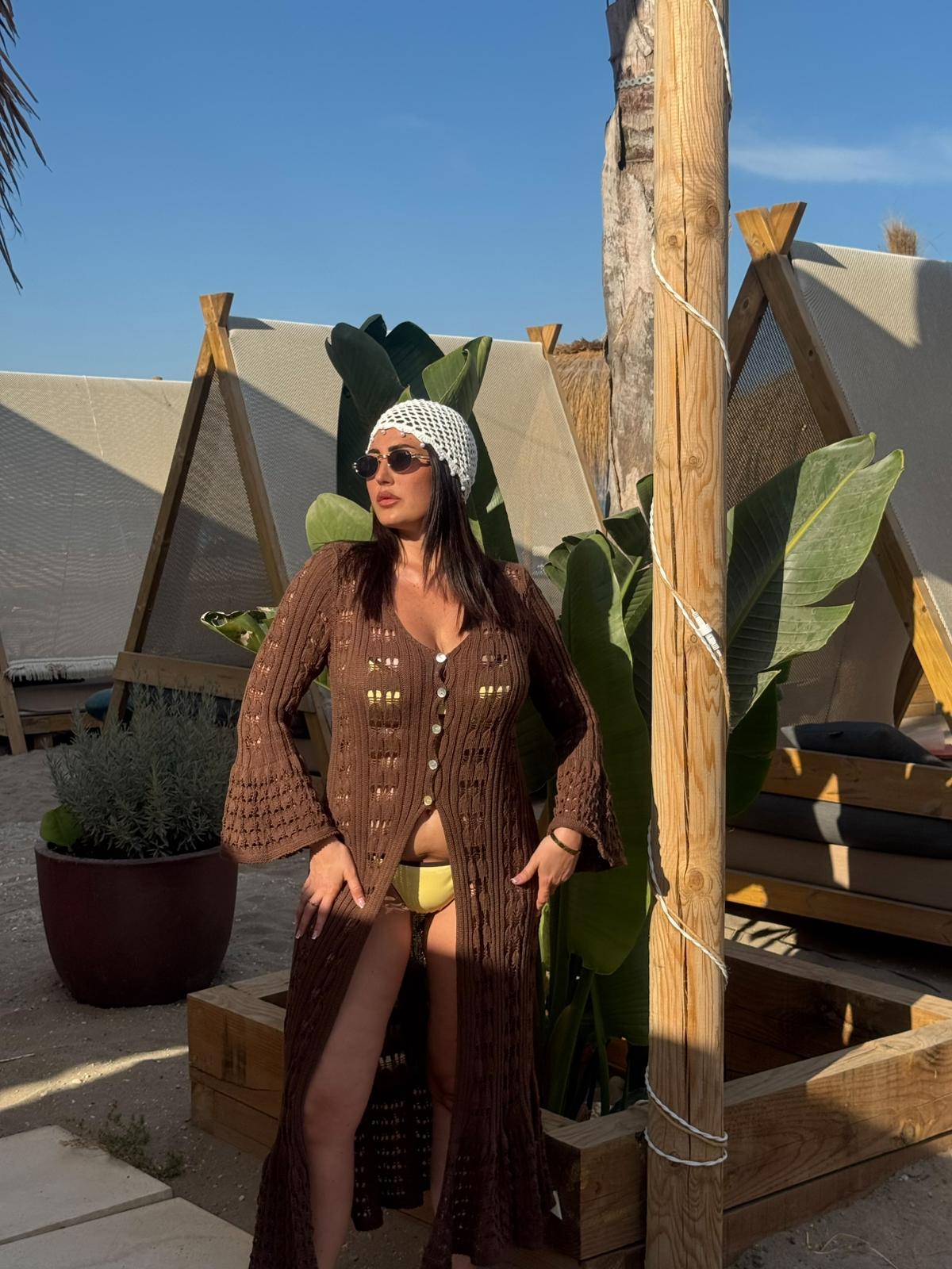 Copricostume Aruba Marrone