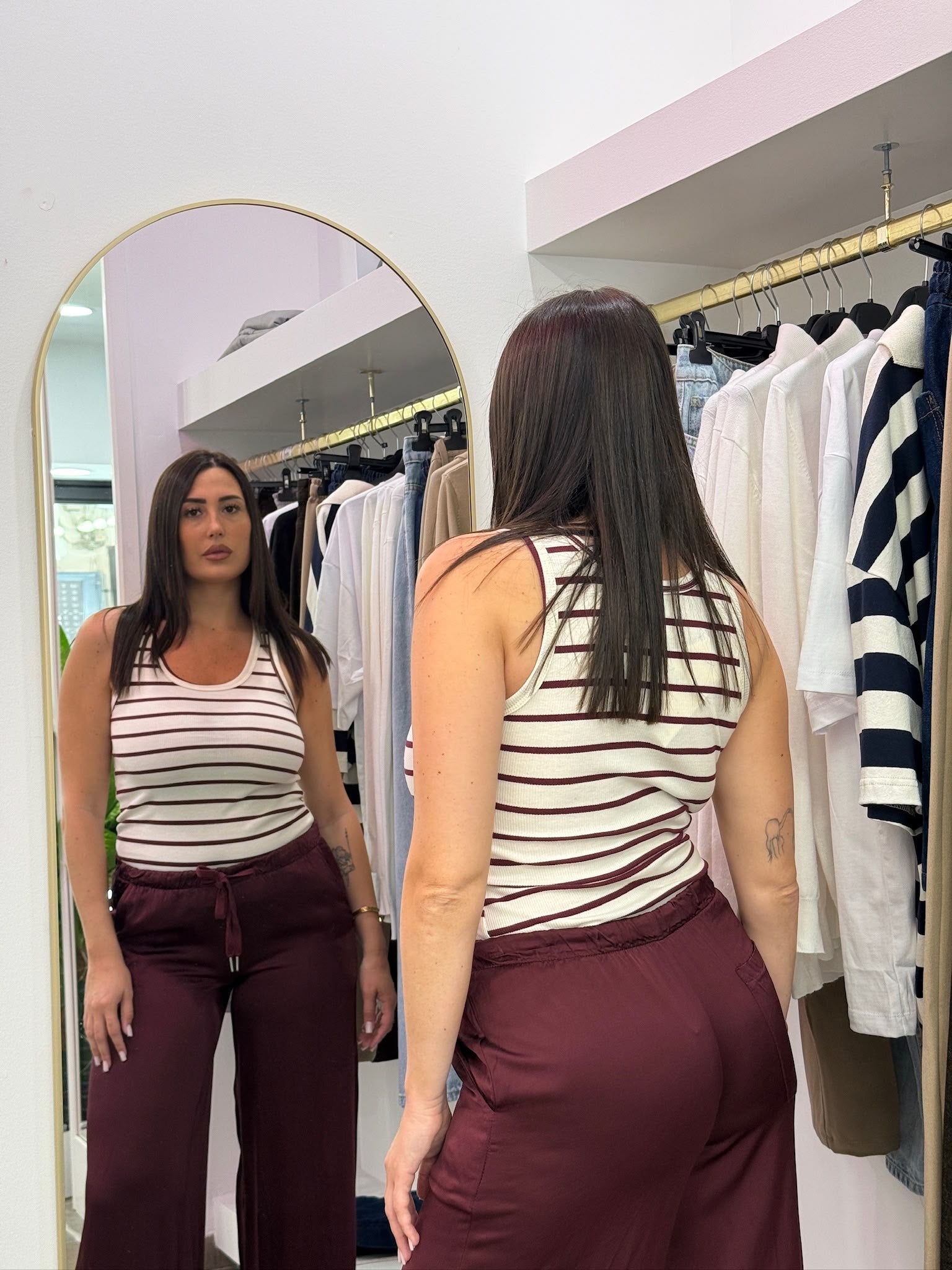 Pantalone Satin Bordeaux