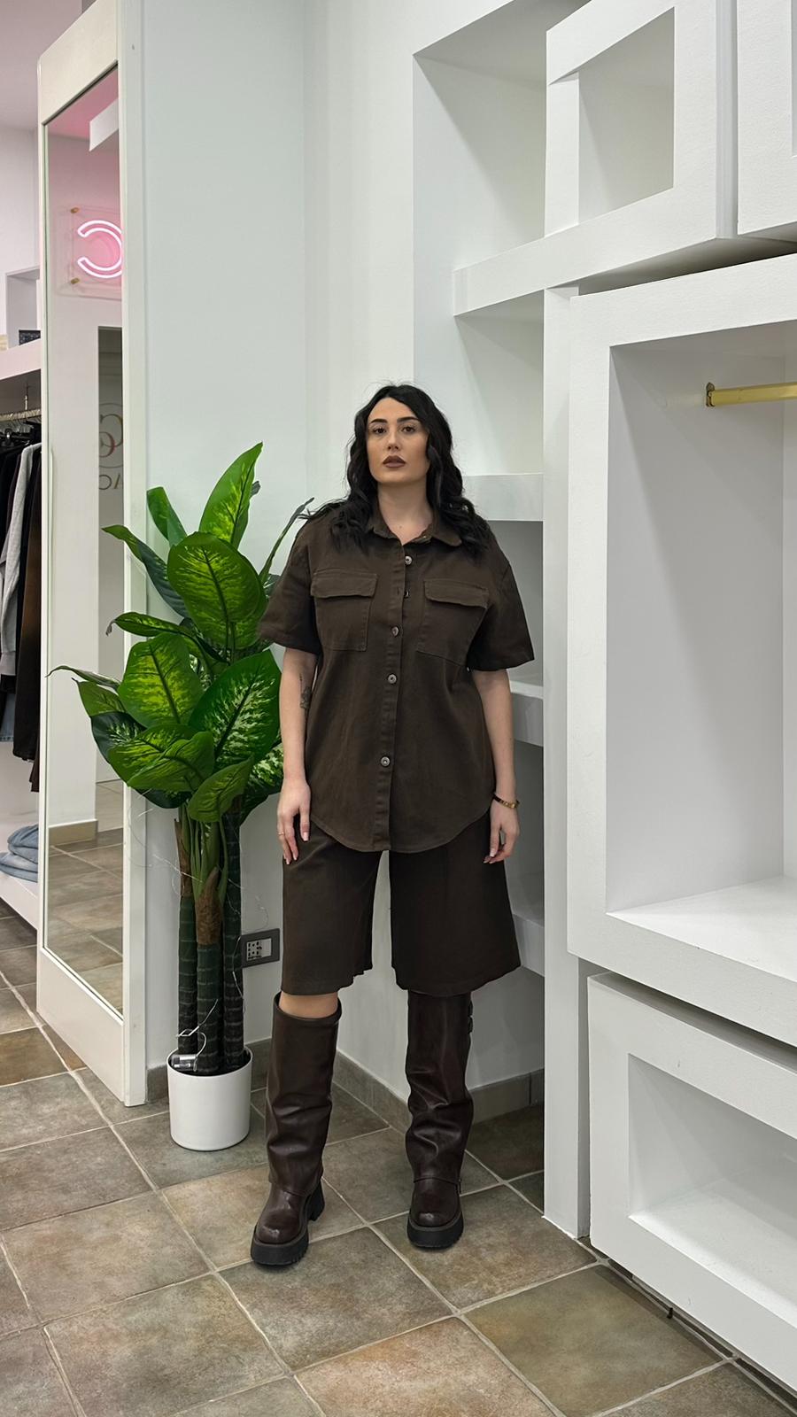 Completo Denim Marrone
