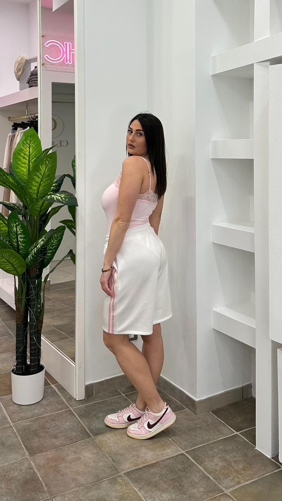 Bermuda Mod.Adidas Bianco/Rosa