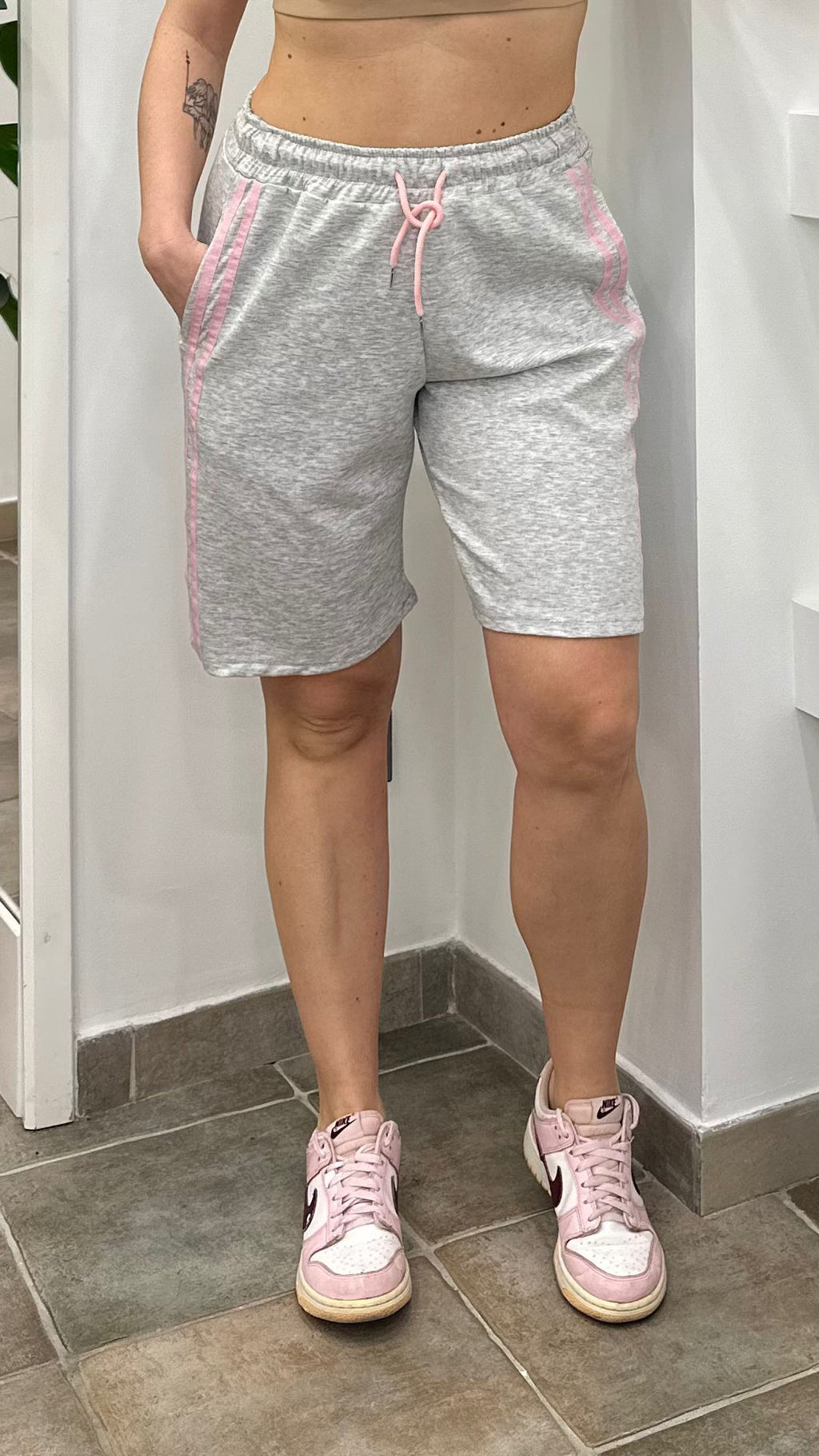 Bermuda Mod.Adidas Grigio/Rosa