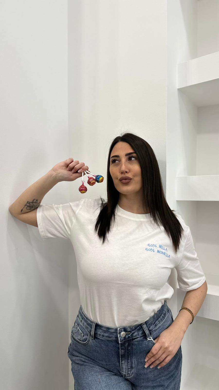 T-shirt Bianca Scritta