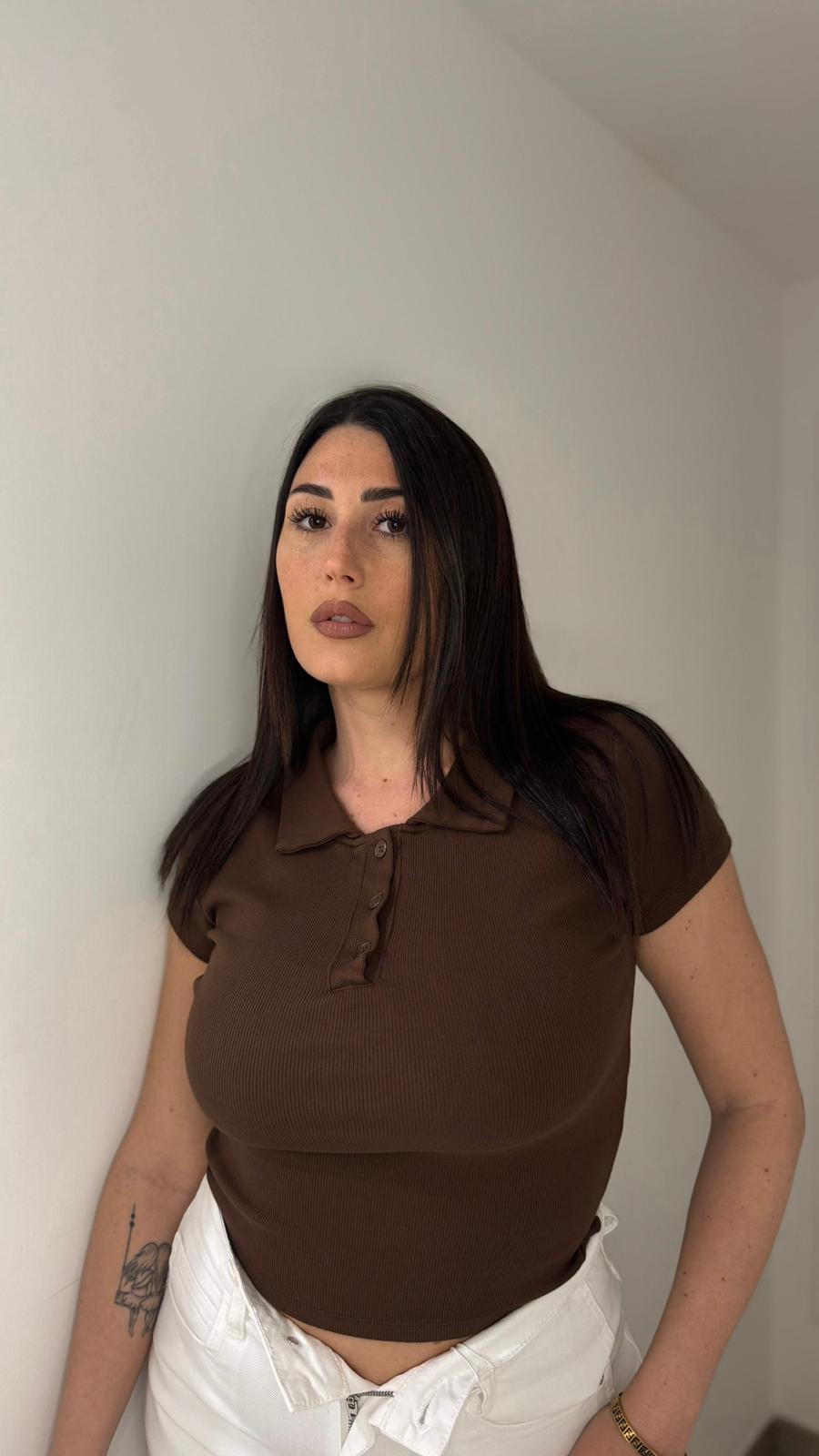 Polo Basic Marrone