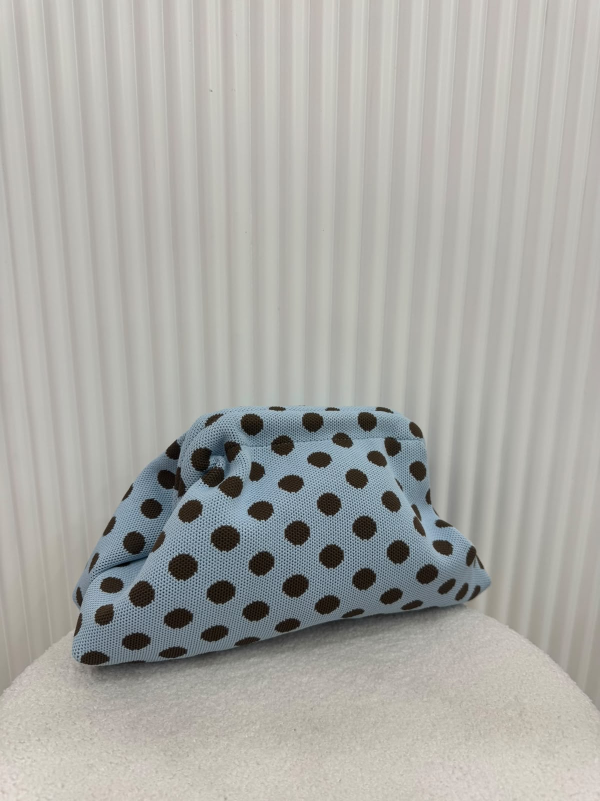 Pouch Pois Celeste\Marrone